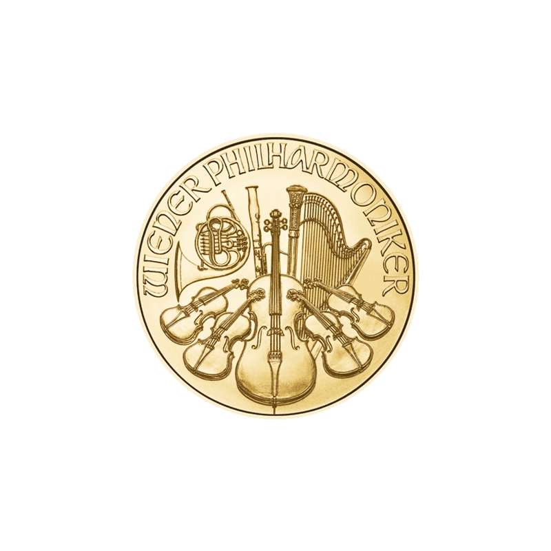 Wiedeński Filharmonik 1/25 uncji złota (Au 999,9) — Münze Österreich